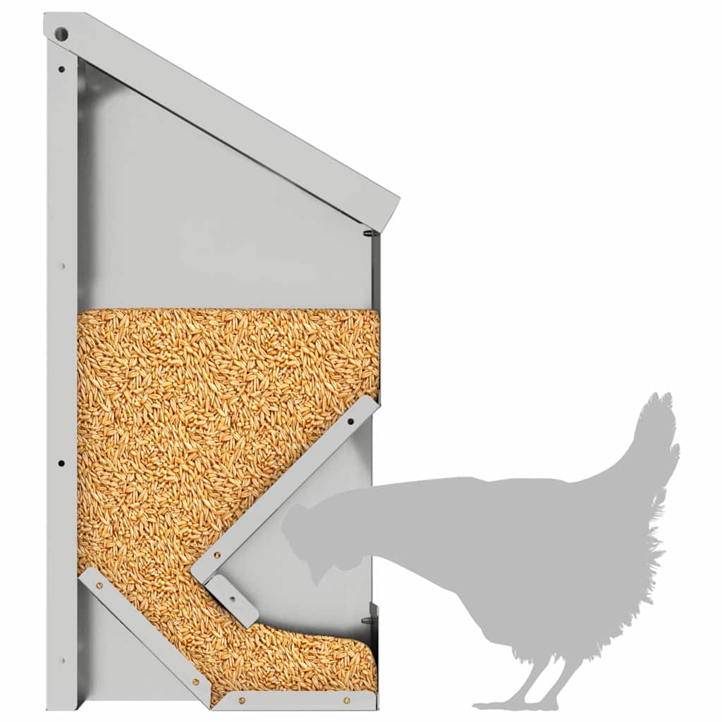 Chicken Feeder Silver 21 x 16 x 33 cm Galvanised Steel