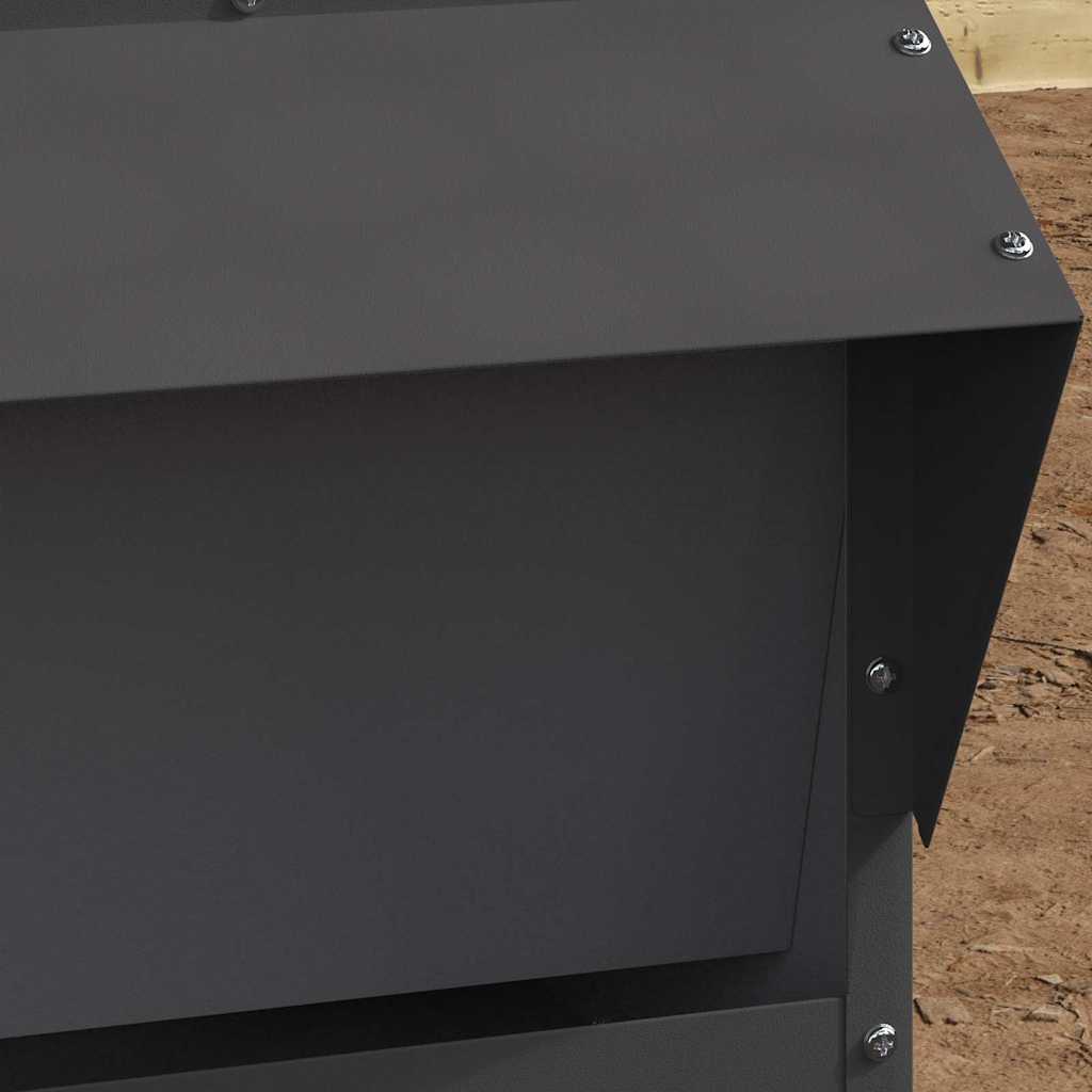 Chicken Feeder Black 40.5 x 45 x 41 cm Cold-Rolled Steel