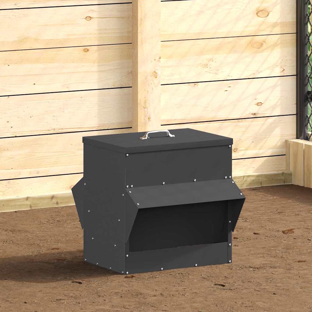 Chicken Feeder Black 40.5 x 45 x 41 cm Cold-Rolled Steel