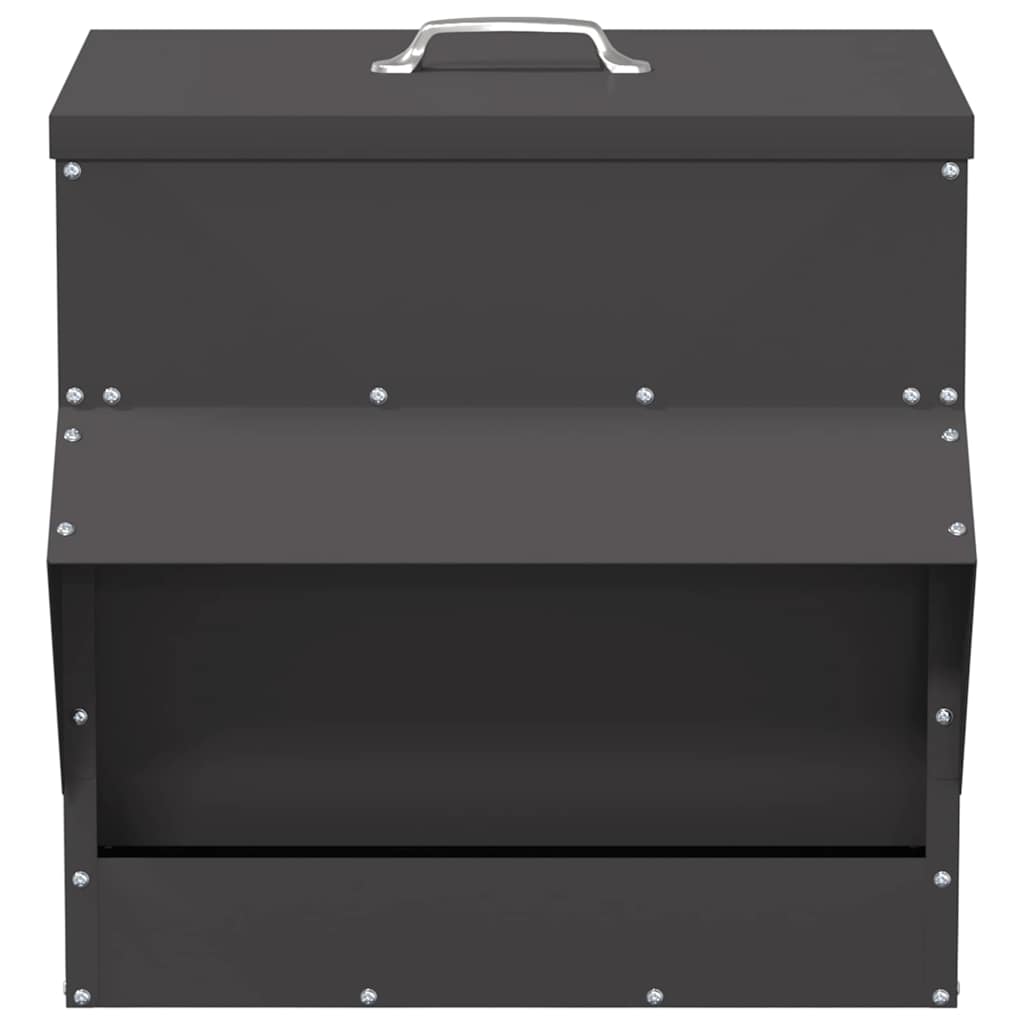 Chicken Feeder Black 40.5 x 45 x 41 cm Cold-Rolled Steel