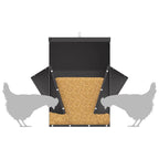 Chicken Feeder Black 40.5 x 45 x 41 cm Cold-Rolled Steel