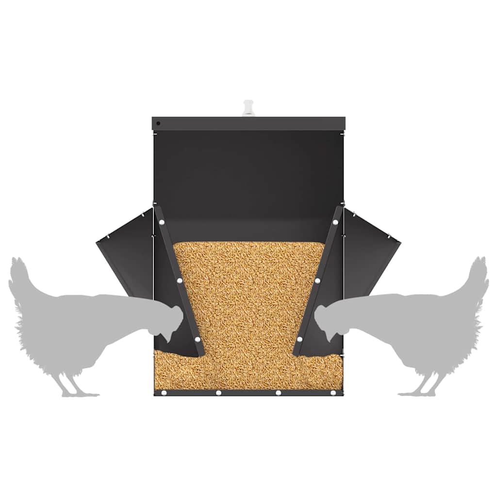 Chicken Feeder Black 40.5 x 45 x 41 cm Cold-Rolled Steel