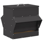 Chicken Feeder Black 40.5 x 45 x 41 cm Cold-Rolled Steel