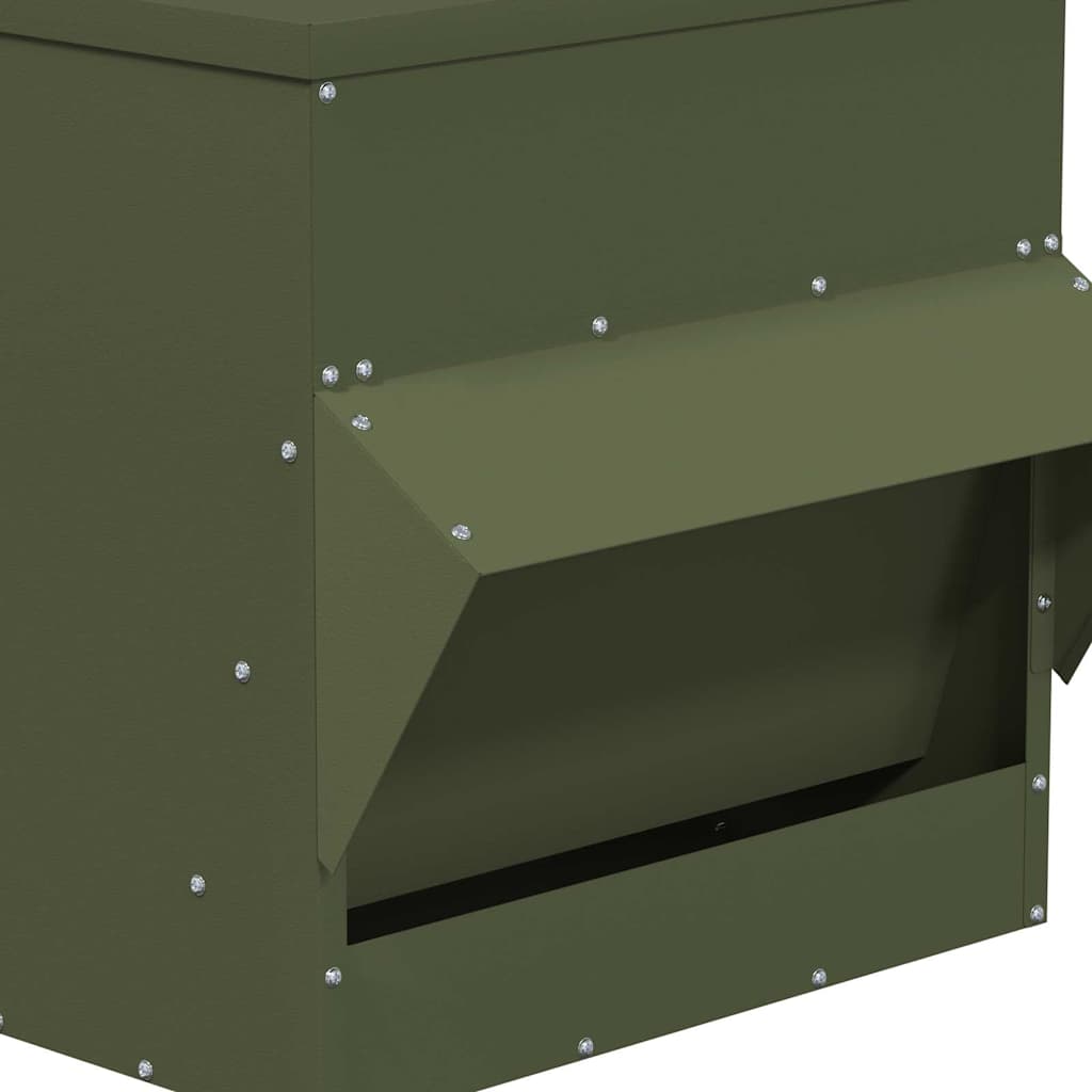 Chicken Feeder Olive Green 40.5 x 45 x 41 cm Cold-Rolled Steel