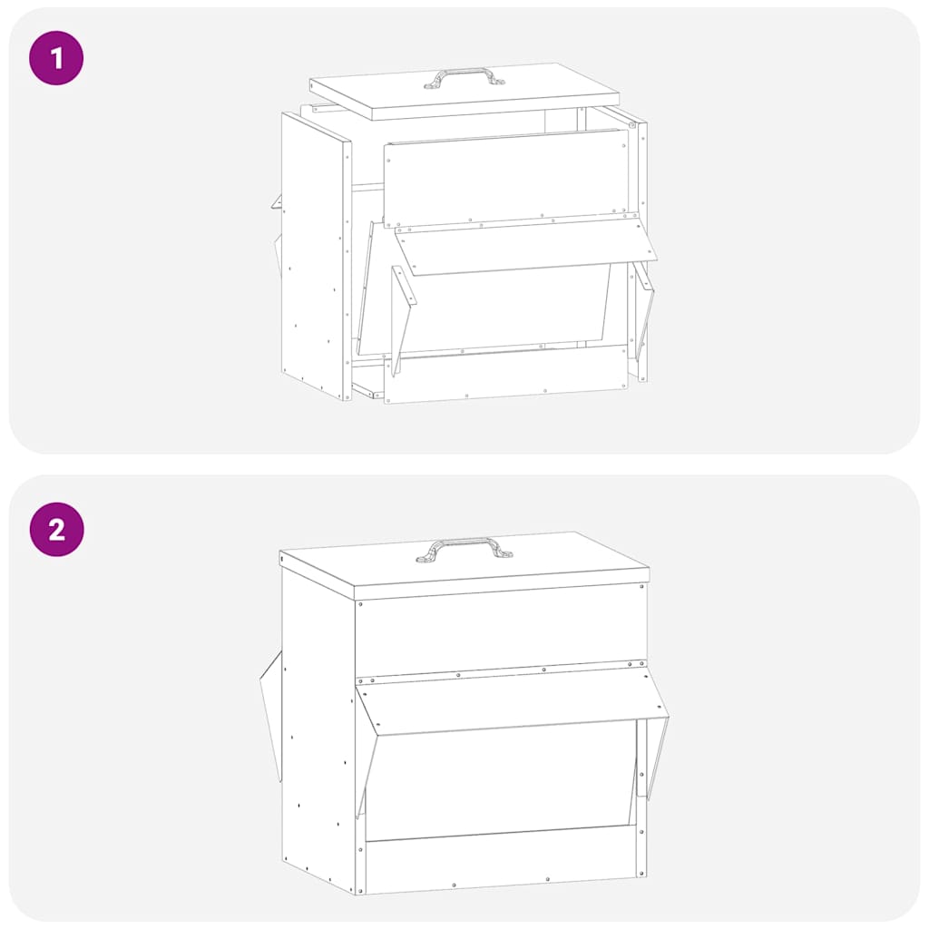 Chicken Feeder Olive Green 40.5 x 45 x 41 cm Cold-Rolled Steel