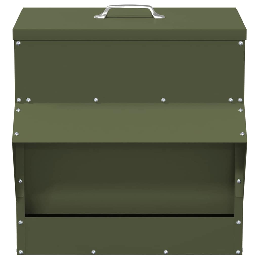 Chicken Feeder Olive Green 40.5 x 45 x 41 cm Cold-Rolled Steel