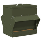 Chicken Feeder Olive Green 40.5 x 45 x 41 cm Cold-Rolled Steel