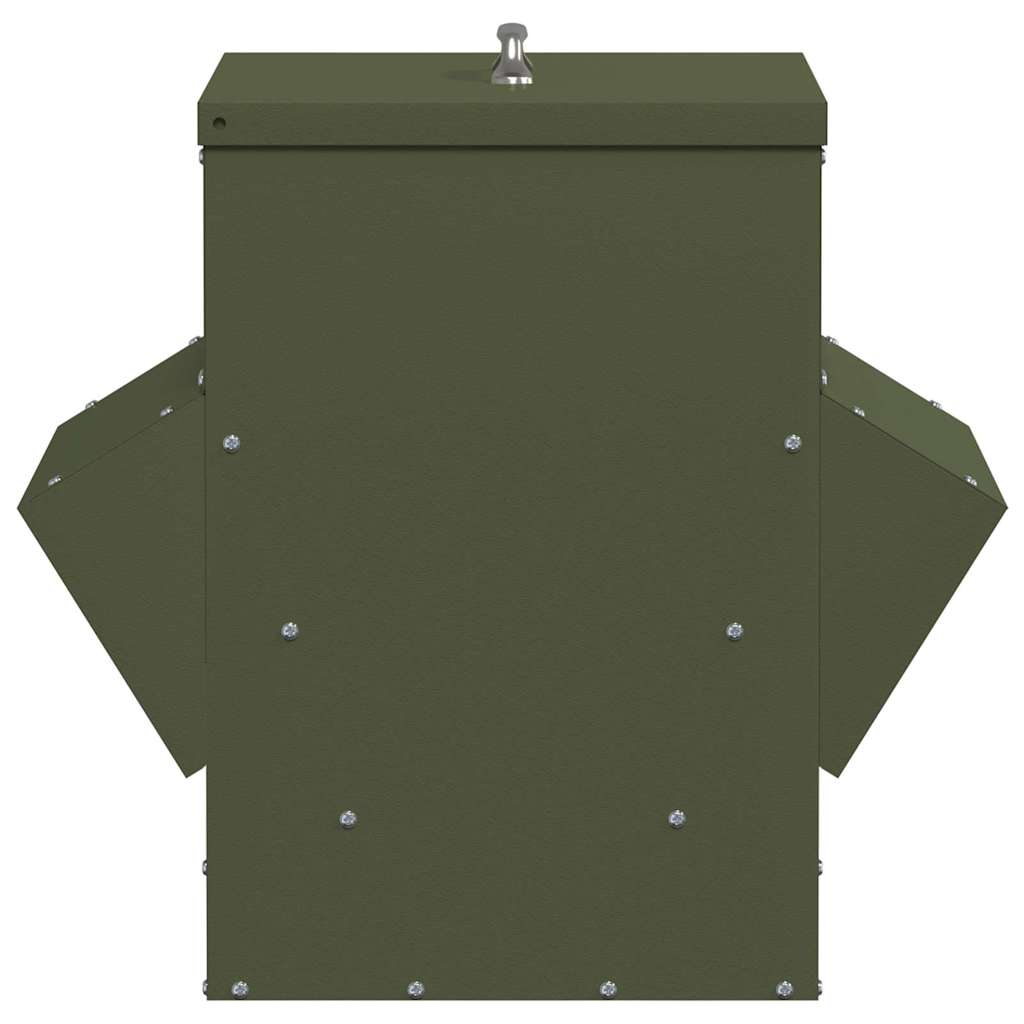 Chicken Feeder Olive Green 40.5 x 45 x 41 cm Cold-Rolled Steel