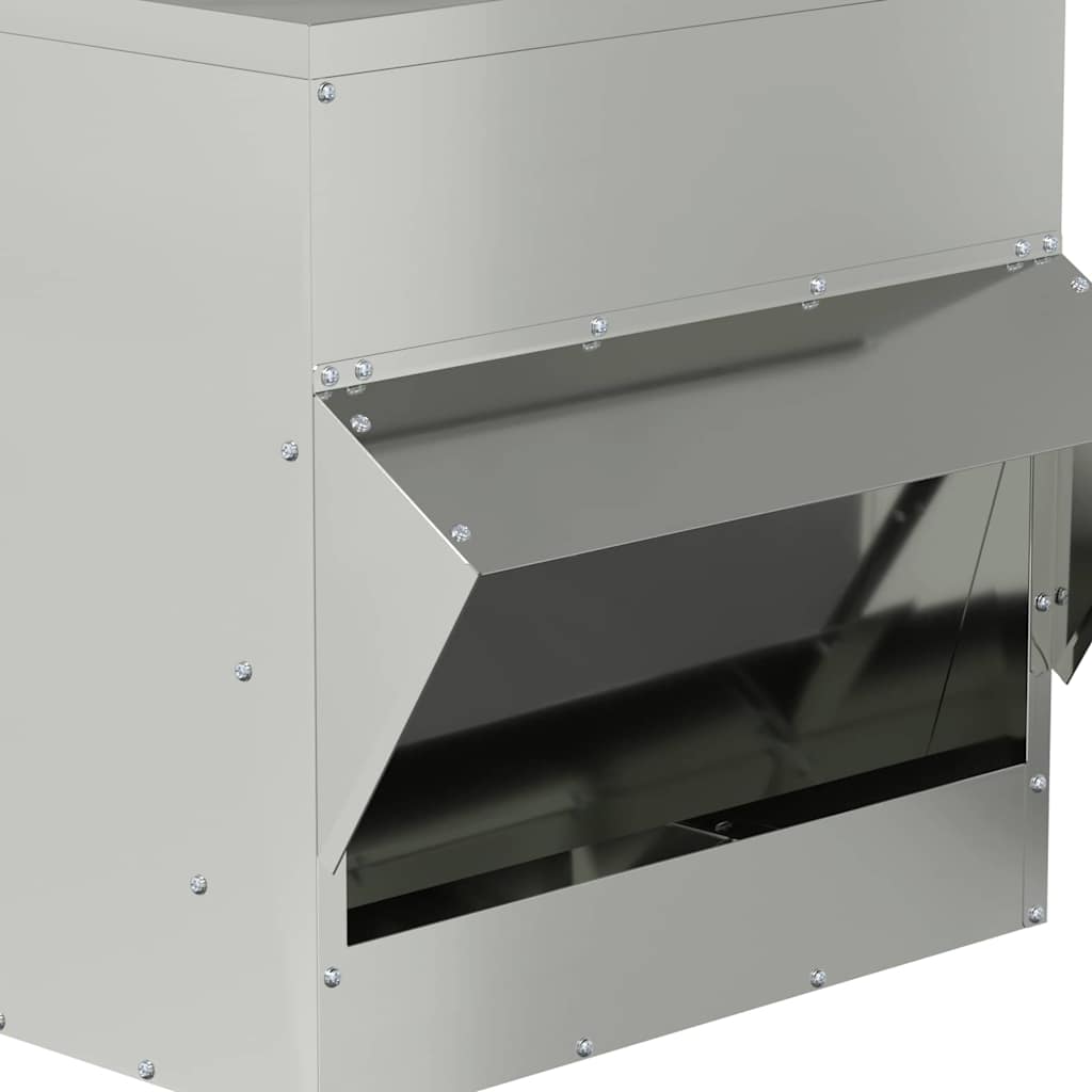 Chicken Feeder Silver 40.5 x 45 x 41 cm Galvanised Steel