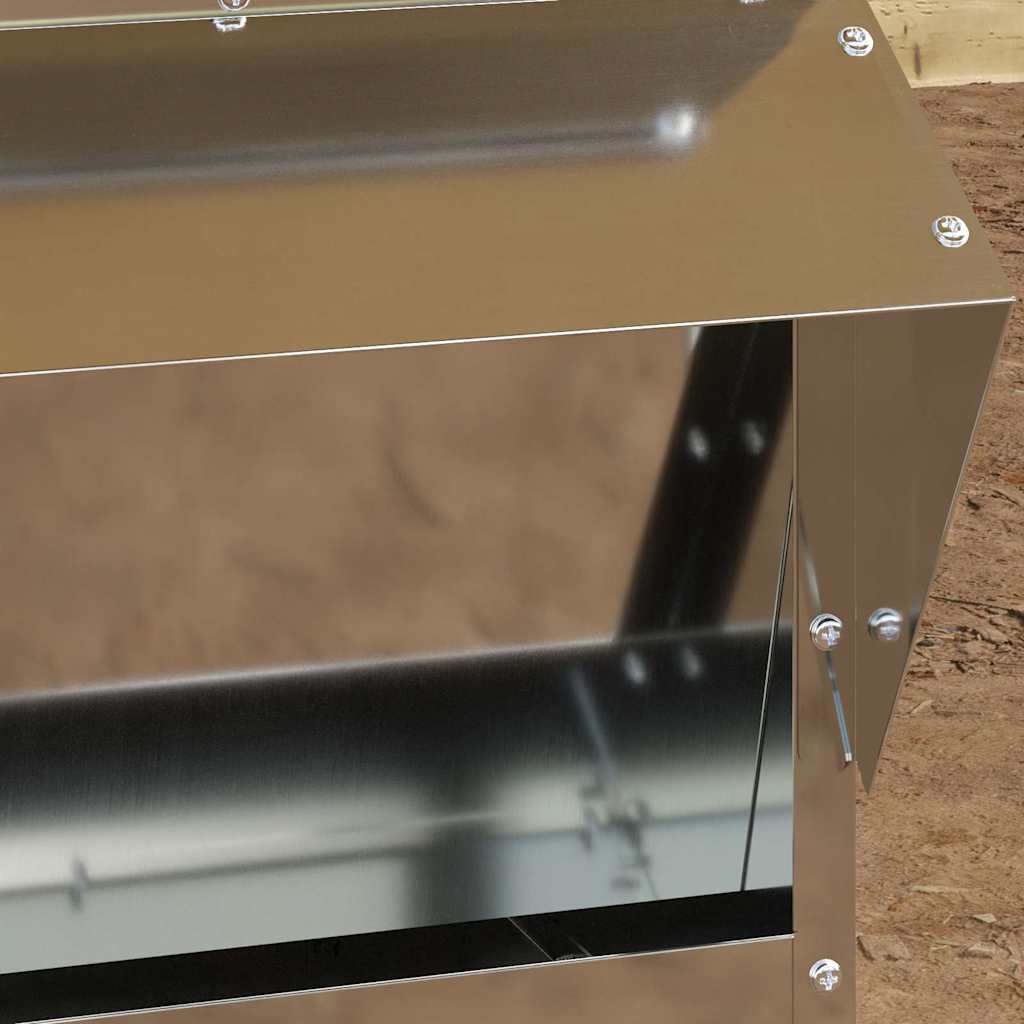 Chicken Feeder Silver 40.5 x 45 x 41 cm Galvanised Steel