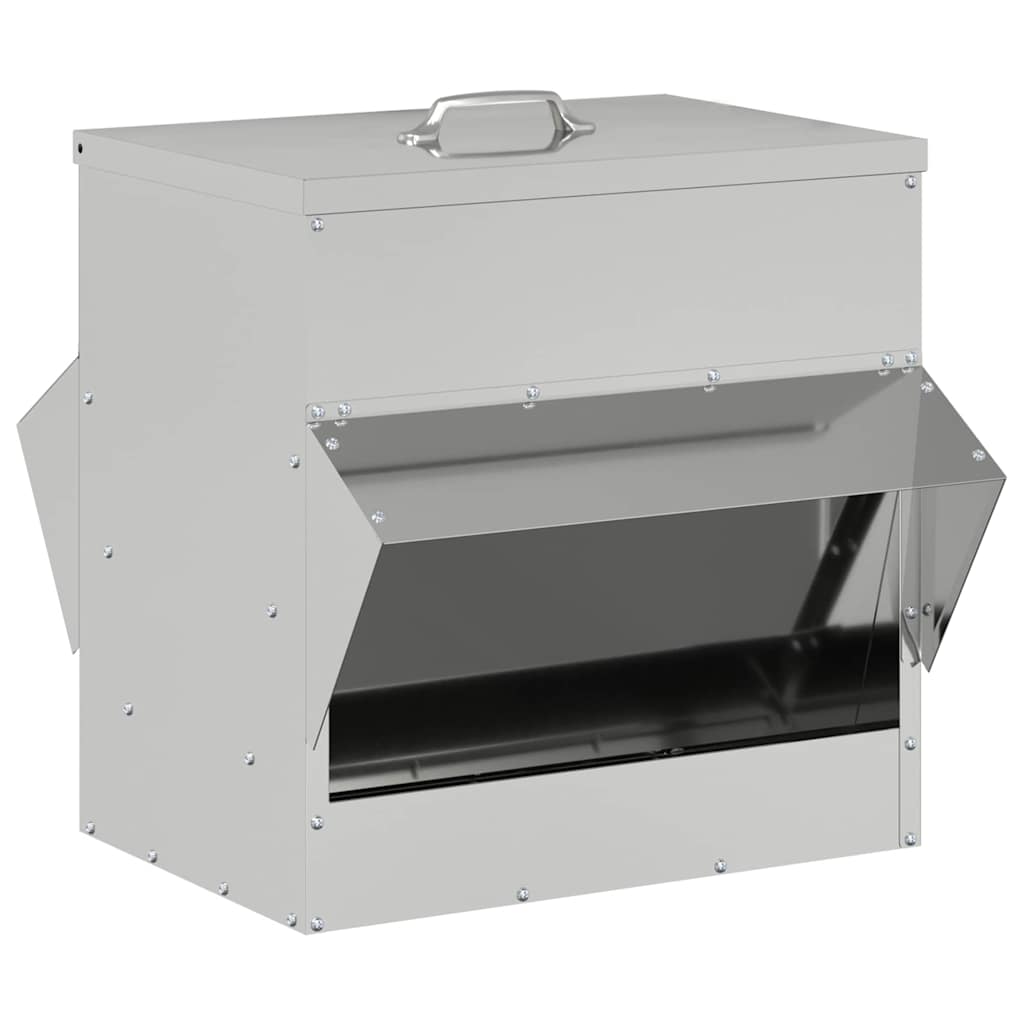 Chicken Feeder Silver 40.5 x 45 x 41 cm Galvanised Steel