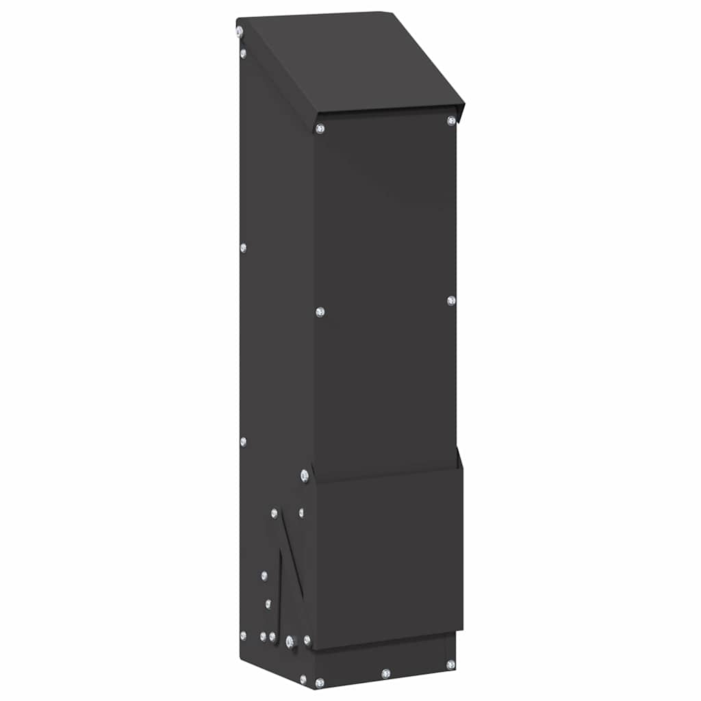 Chicken Feeder Black 13 x 12 x 51 cm Cold-Rolled Steel