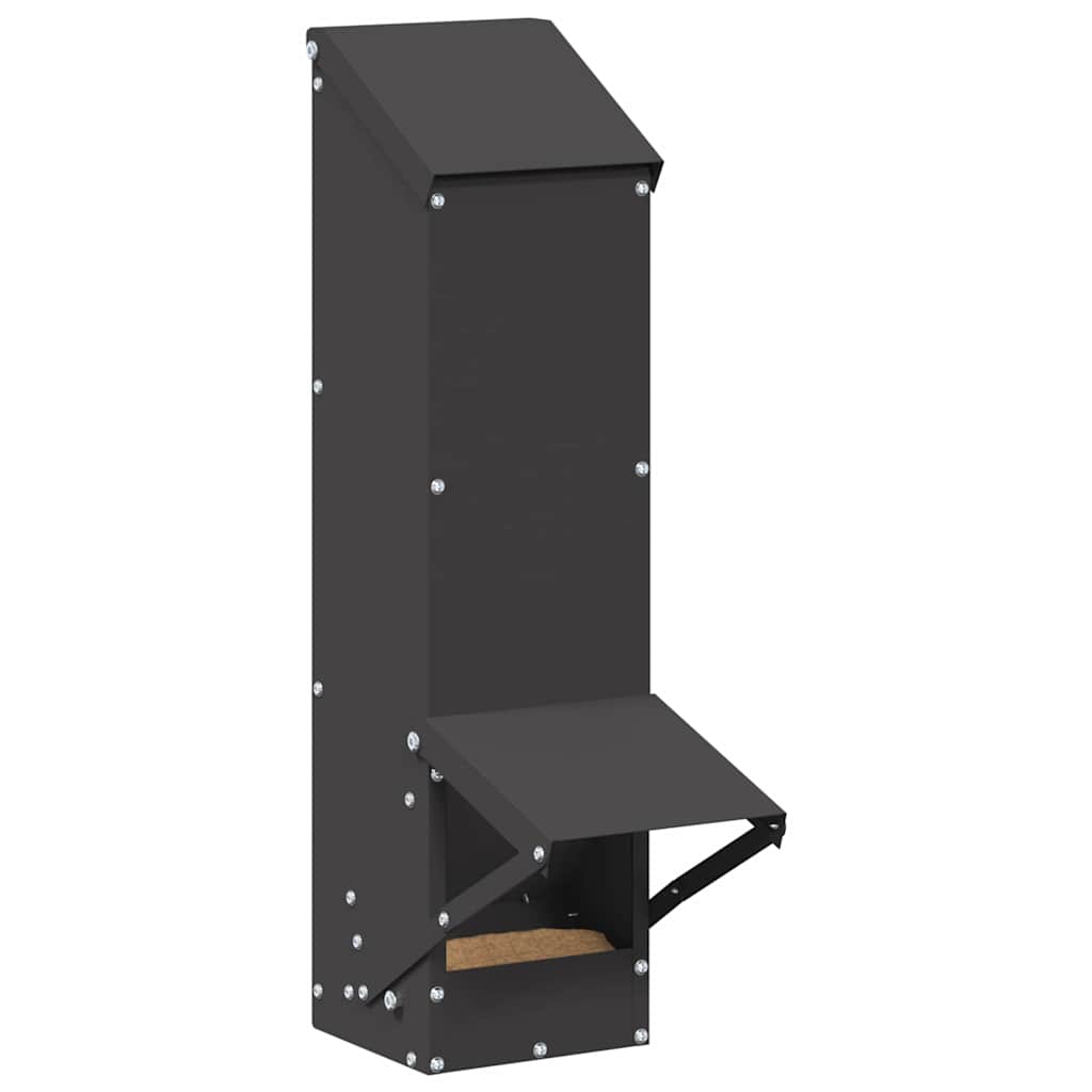 Chicken Feeder Black 13 x 12 x 51 cm Cold-Rolled Steel