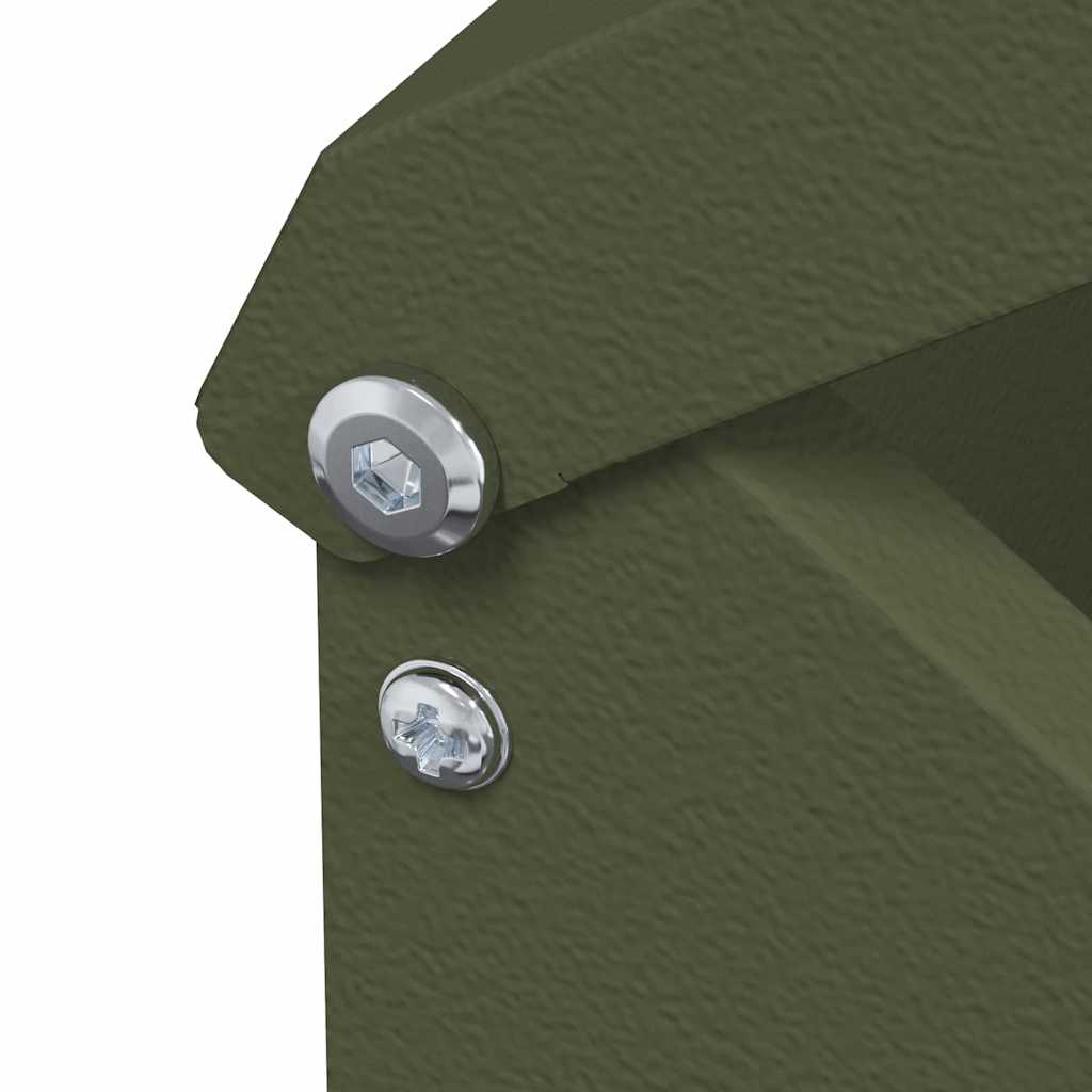 Chicken Feeder Olive Green 13 x 12 x 51 cm Cold-Rolled Steel