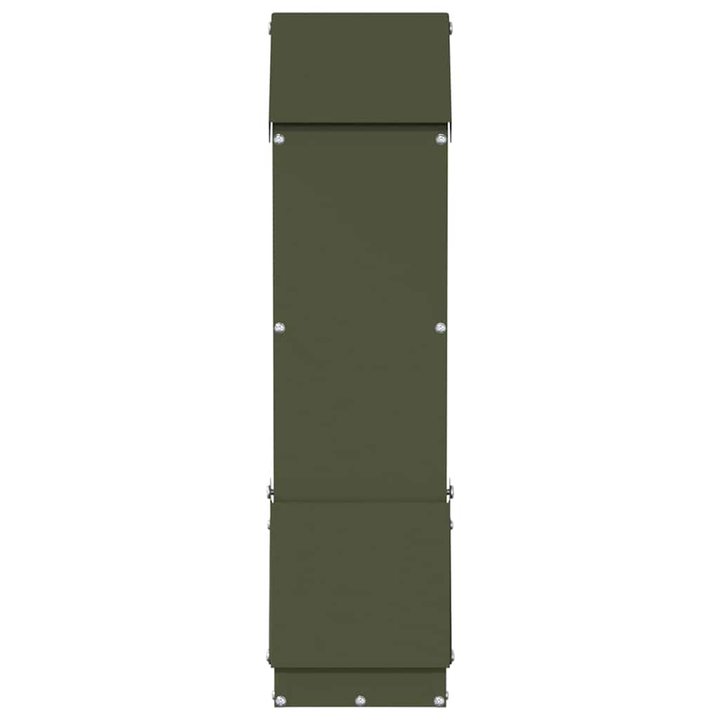 Chicken Feeder Olive Green 13 x 12 x 51 cm Cold-Rolled Steel