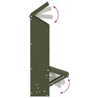 Chicken Feeder Olive Green 13 x 12 x 51 cm Cold-Rolled Steel