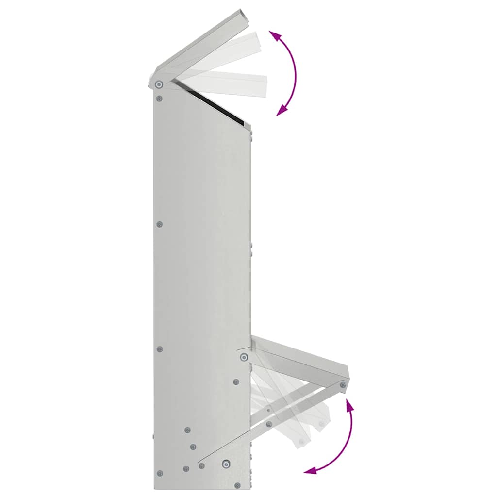 Chicken Feeder Silver 13 x 12 x 51 cm Galvanised Steel