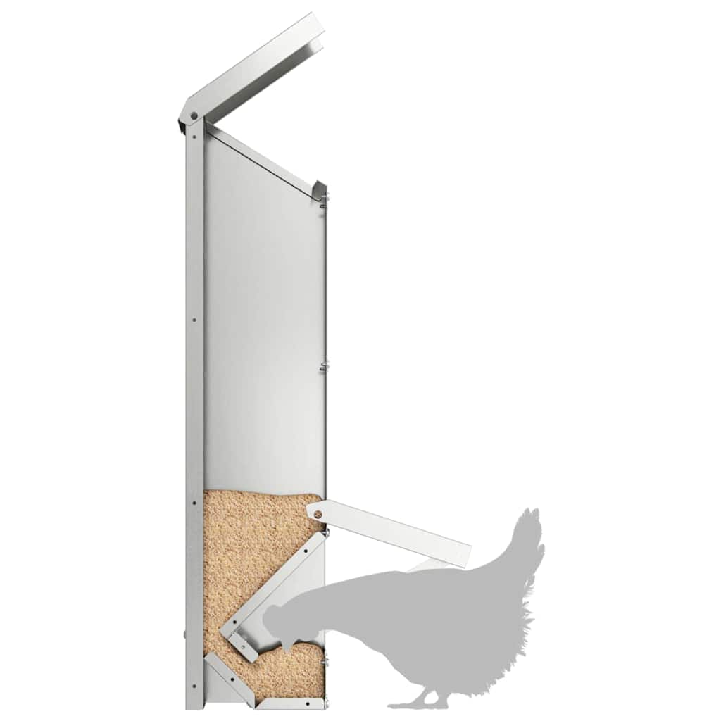 Chicken Feeder Silver 13 x 12 x 51 cm Galvanised Steel