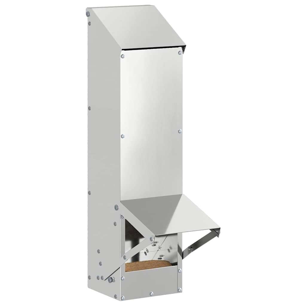 Chicken Feeder Silver 13 x 12 x 51 cm Galvanised Steel