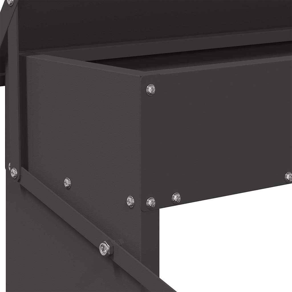 Chicken Treadle Feeder Black 48.5 x 39.5 x 19 cm