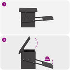 Chicken Treadle Feeder Black 48.5 x 39.5 x 19 cm