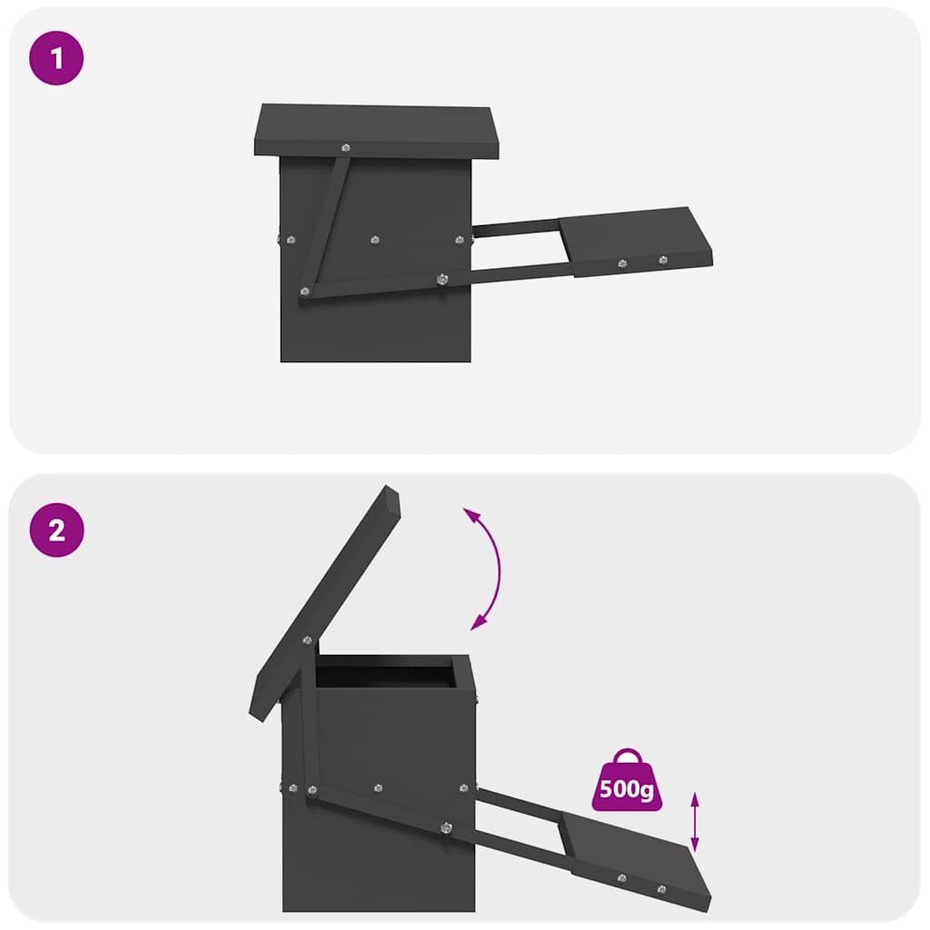 Chicken Treadle Feeder Black 48.5 x 39.5 x 19 cm