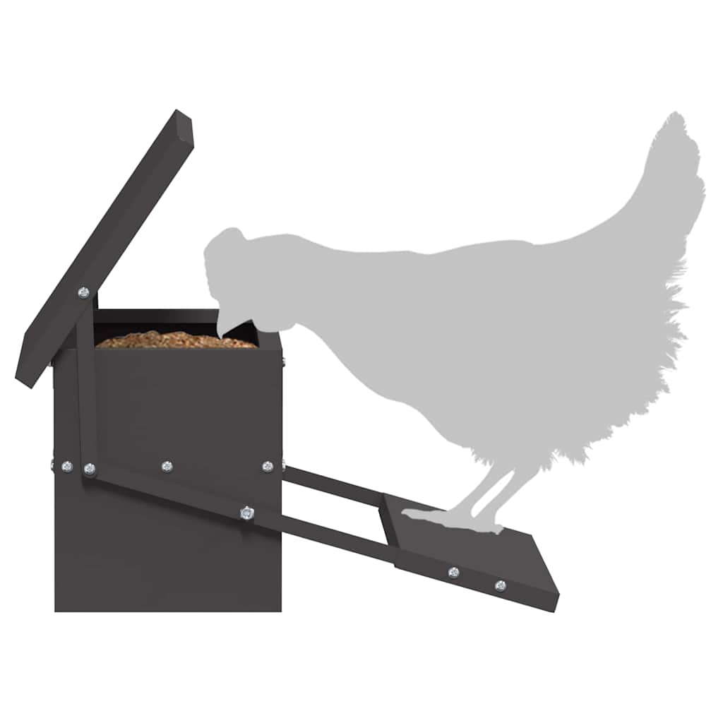 Chicken Treadle Feeder Black 48.5 x 39.5 x 19 cm
