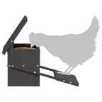 Chicken Treadle Feeder Black 48.5 x 39.5 x 19 cm