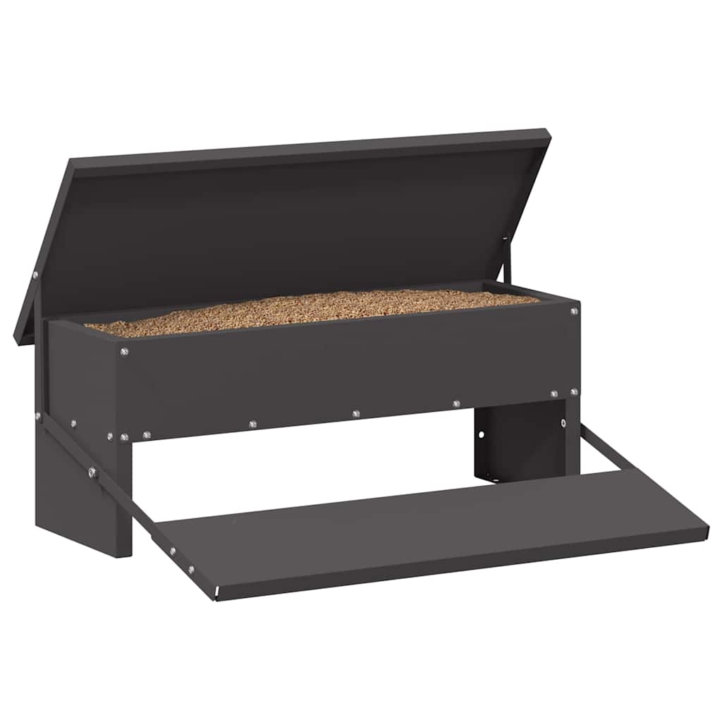 Chicken Treadle Feeder Black 48.5 x 39.5 x 19 cm