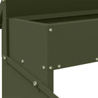 Chicken Treadle Feeder Olive Green 48.5 x 39.5 x 19 cm