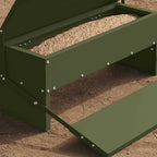Chicken Treadle Feeder Olive Green 48.5 x 39.5 x 19 cm