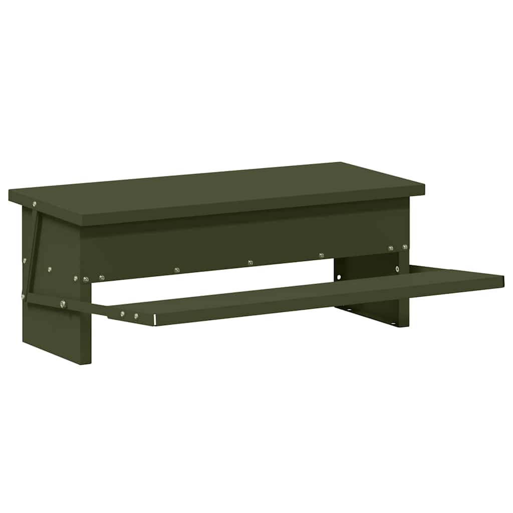 Chicken Treadle Feeder Olive Green 48.5 x 39.5 x 19 cm
