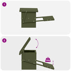 Chicken Treadle Feeder Olive Green 48.5 x 39.5 x 19 cm