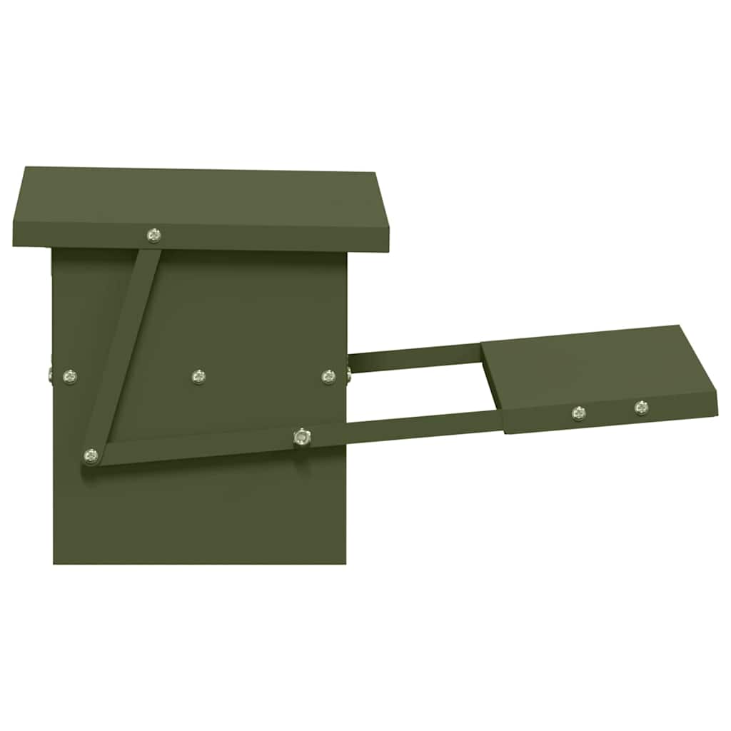 Chicken Treadle Feeder Olive Green 48.5 x 39.5 x 19 cm