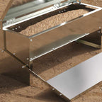 Chicken Treadle Feeder Silver 48.5 x 39.5 x 19 cm