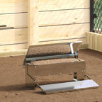 Chicken Treadle Feeder Silver 48.5 x 39.5 x 19 cm