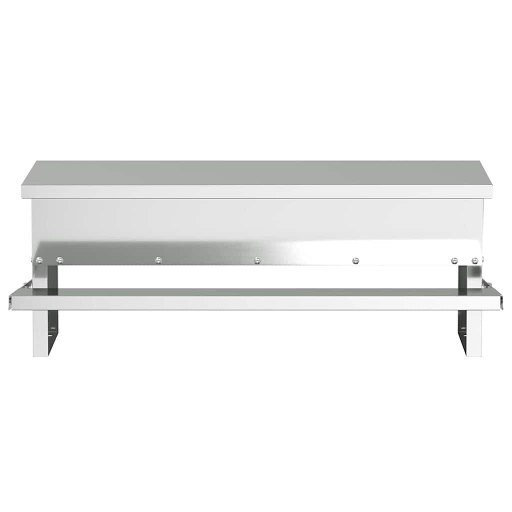 Chicken Treadle Feeder Silver 48.5 x 39.5 x 19 cm