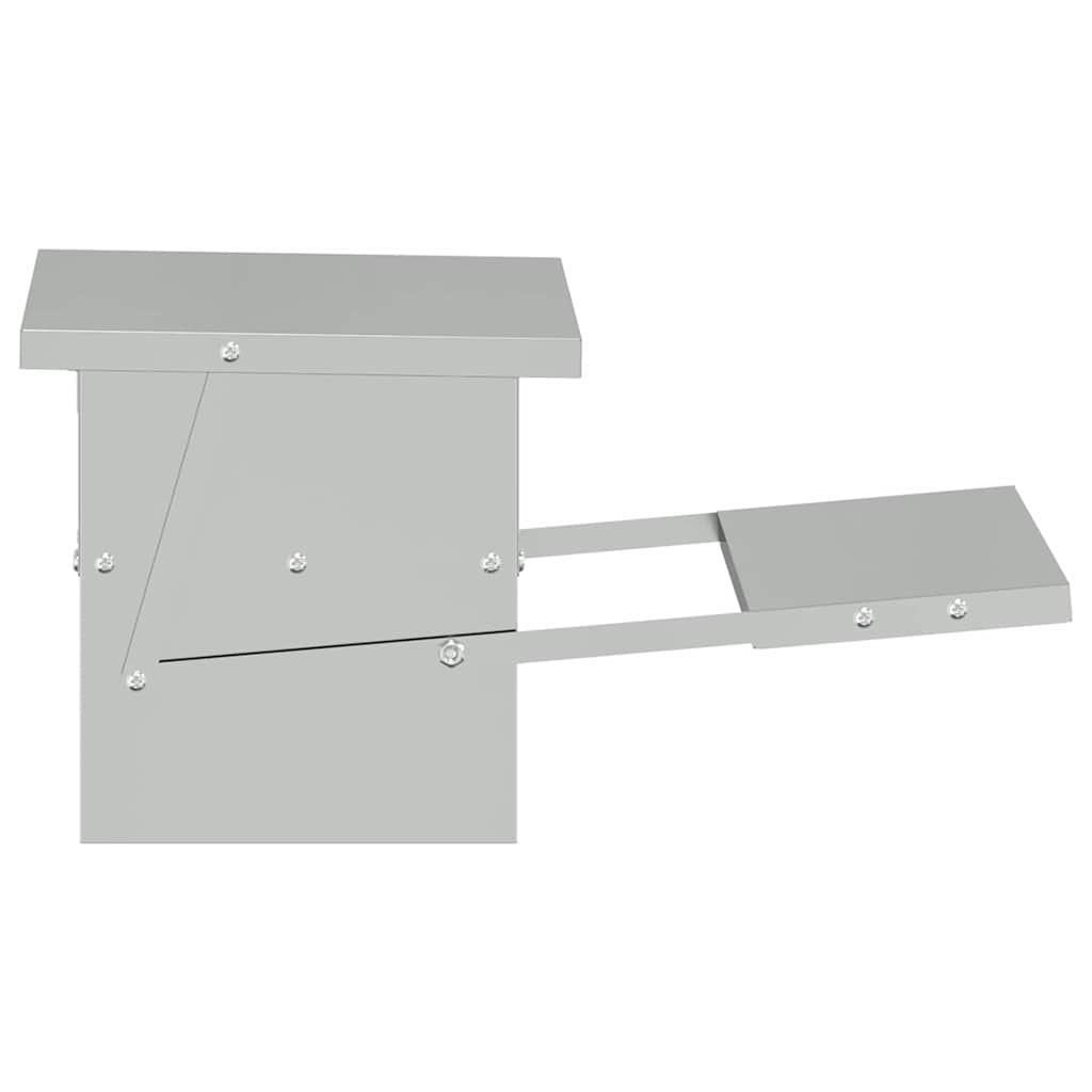 Chicken Treadle Feeder Silver 48.5 x 39.5 x 19 cm