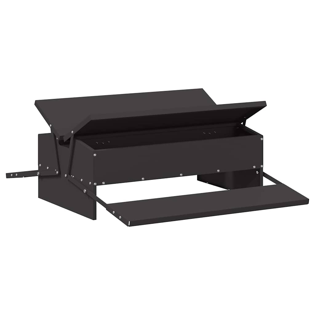 Chicken Treadle Feeder Black 75 x 53 x 20.5 cm