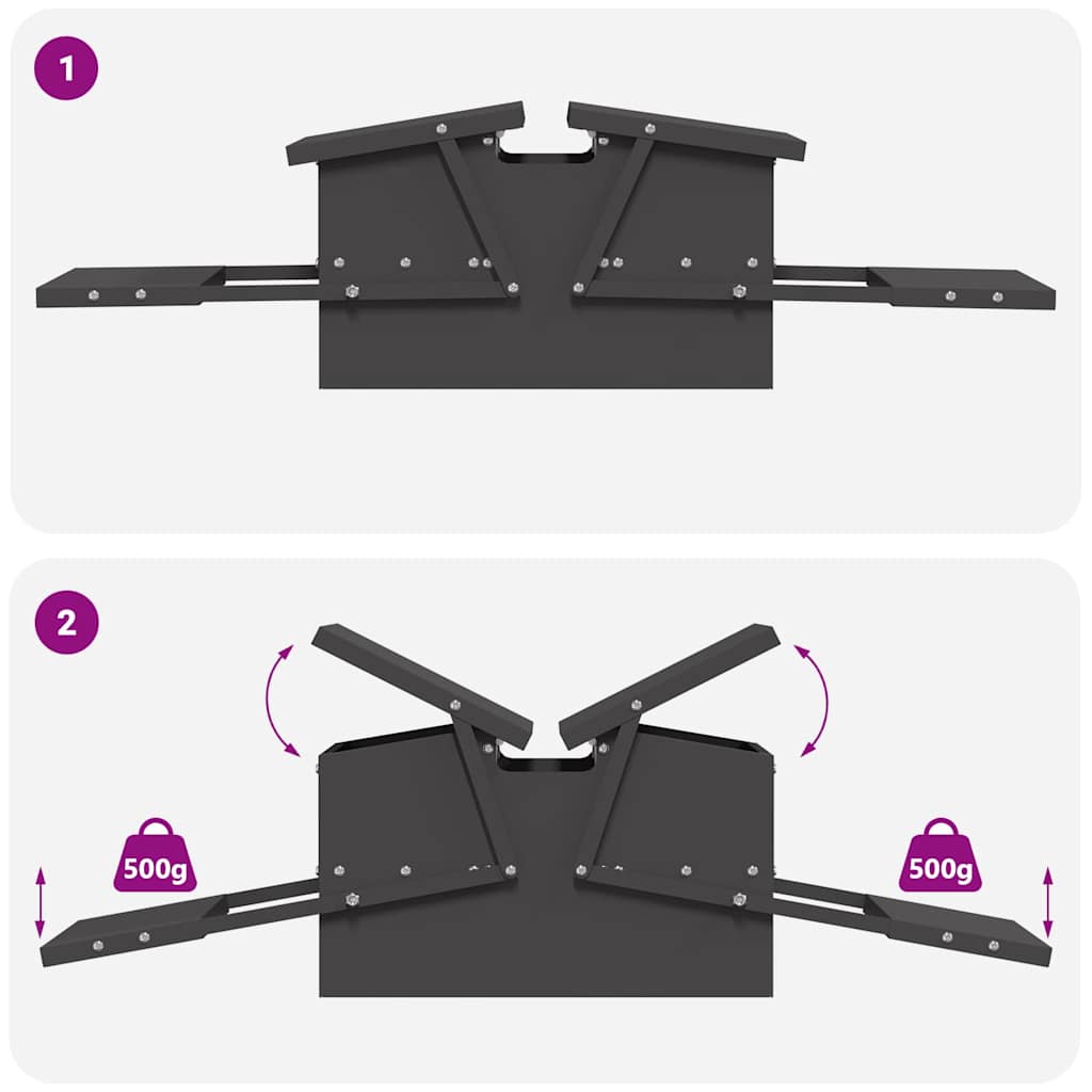 Chicken Treadle Feeder Black 75 x 53 x 20.5 cm