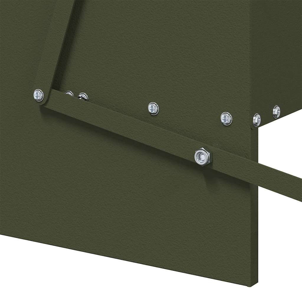 Chicken Treadle Feeder Olive Green 75 x 53 x 20.5 cm