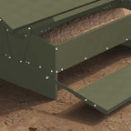 Chicken Treadle Feeder Olive Green 75 x 53 x 20.5 cm