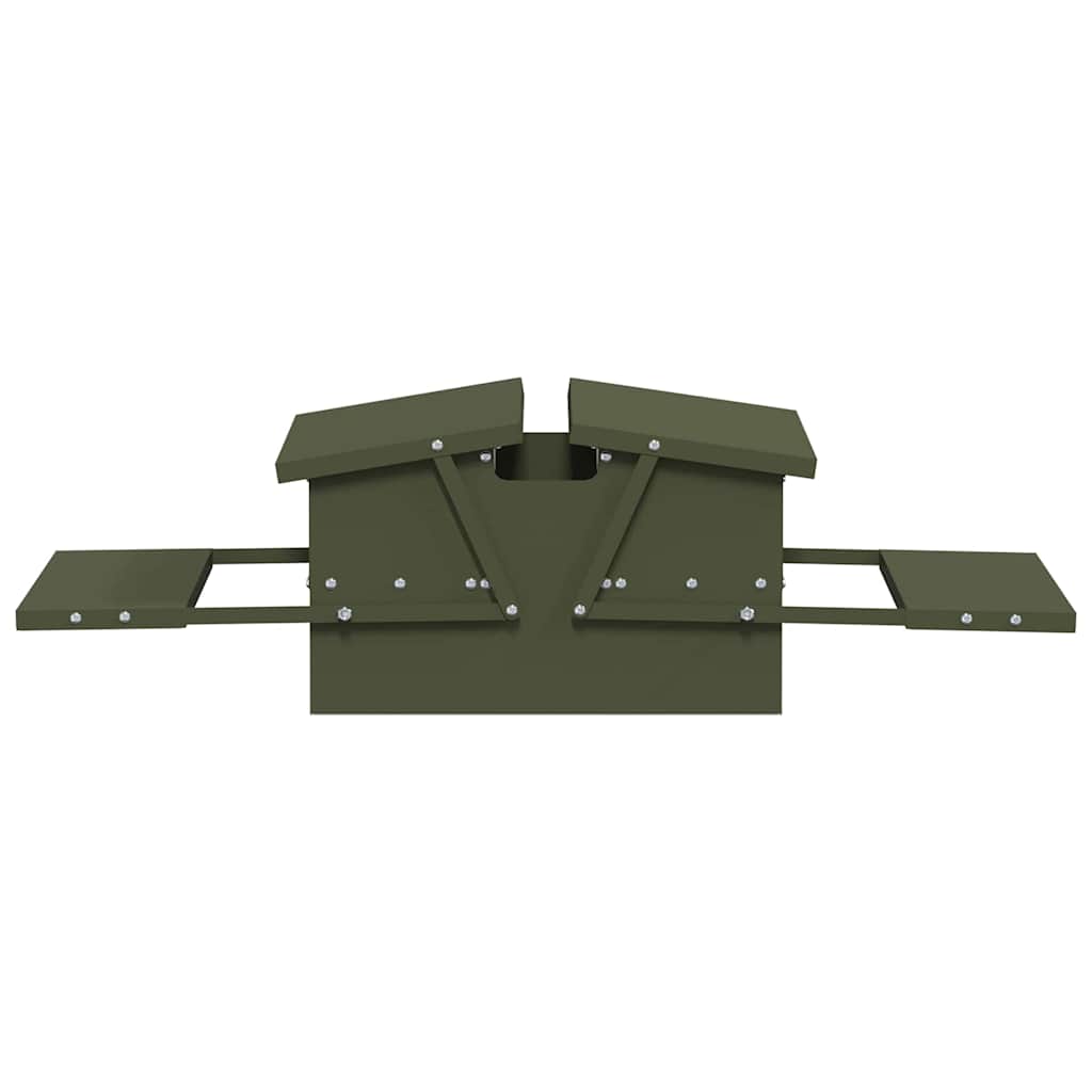 Chicken Treadle Feeder Olive Green 75 x 53 x 20.5 cm