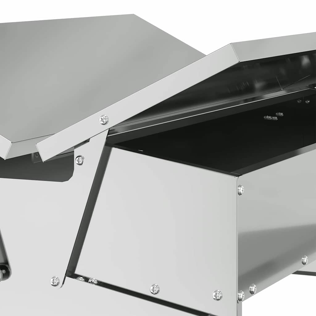 Chicken Treadle Feeder Silver 75 x 53 x 20.5 cm