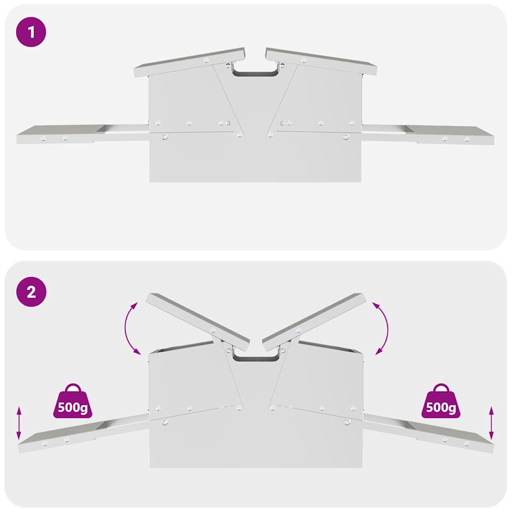 Chicken Treadle Feeder Silver 75 x 53 x 20.5 cm