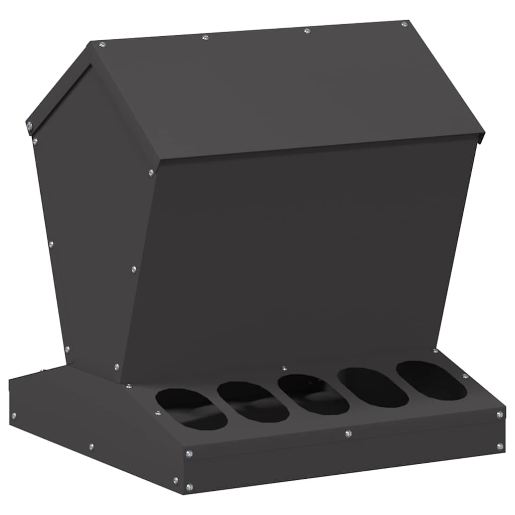 Chicken Feeder Black 40 x 40 x 45 cm Cold-Rolled Steel