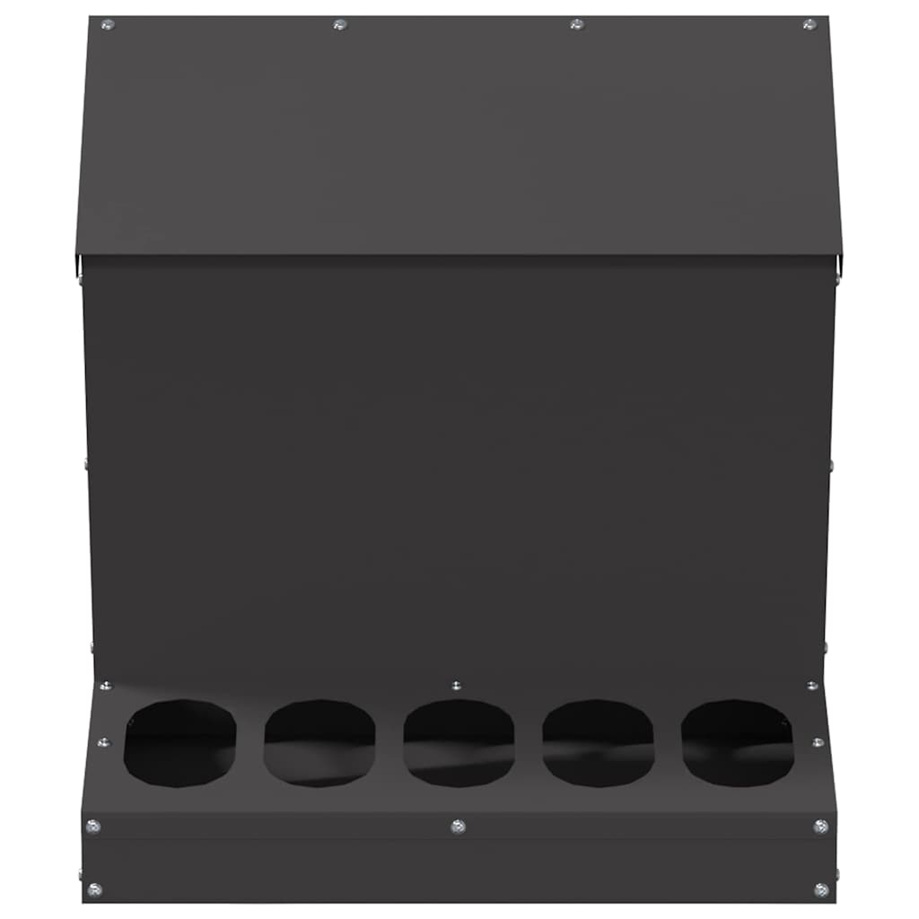 Chicken Feeder Black 40 x 40 x 45 cm Cold-Rolled Steel