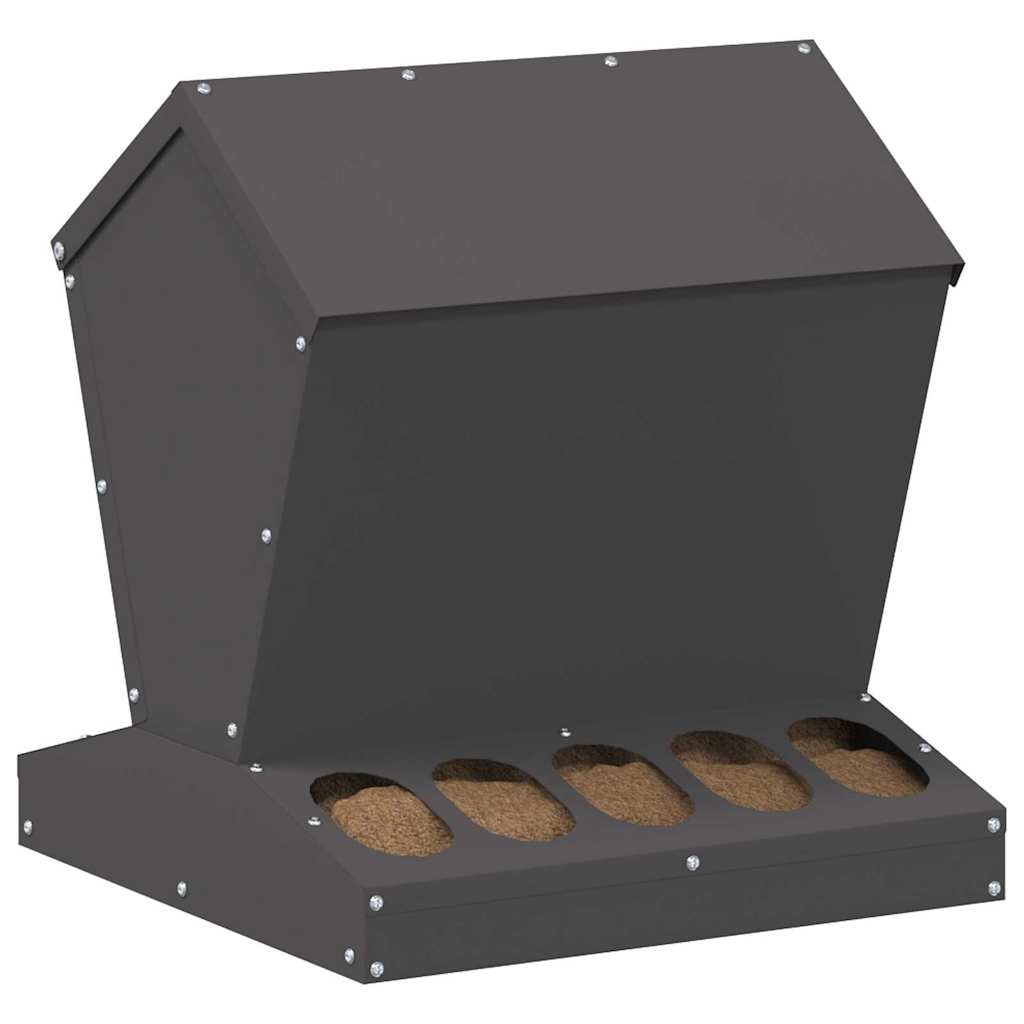 Chicken Feeder Black 40 x 40 x 45 cm Cold-Rolled Steel