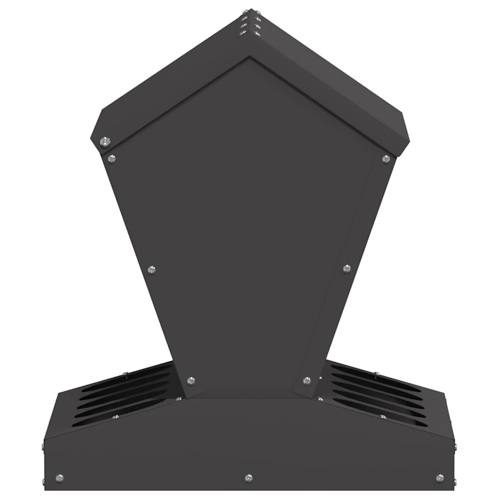 Chicken Feeder Black 40 x 40 x 45 cm Cold-Rolled Steel