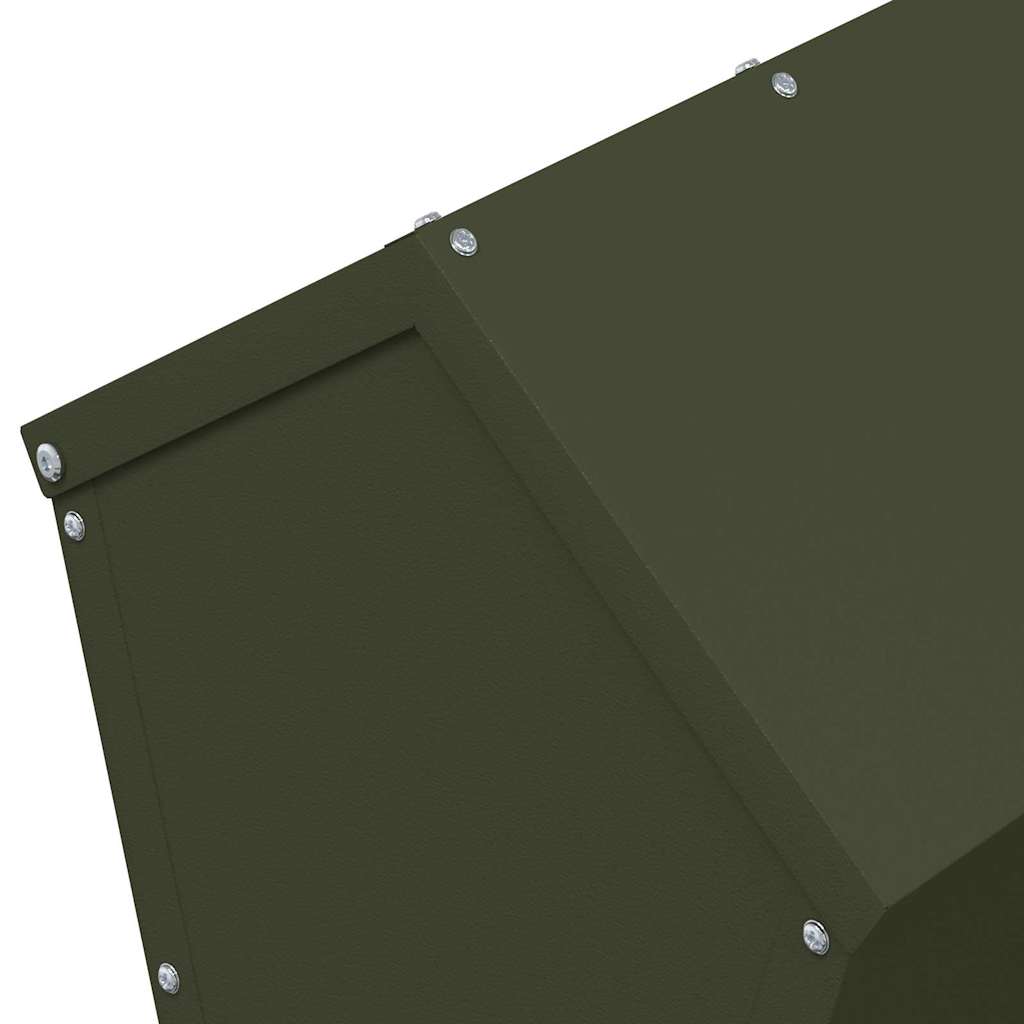 Chicken Feeder Olive Green 40 x 40 x 45 cm Cold-Rolled Steel